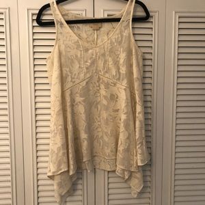 Anthropologie Cream Lace Flowy Top - Size S